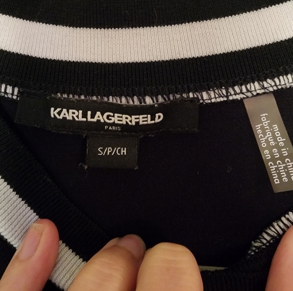 Karl Lagerfeld Black Crewneck Sweater Size Small - Picture 4 of 6